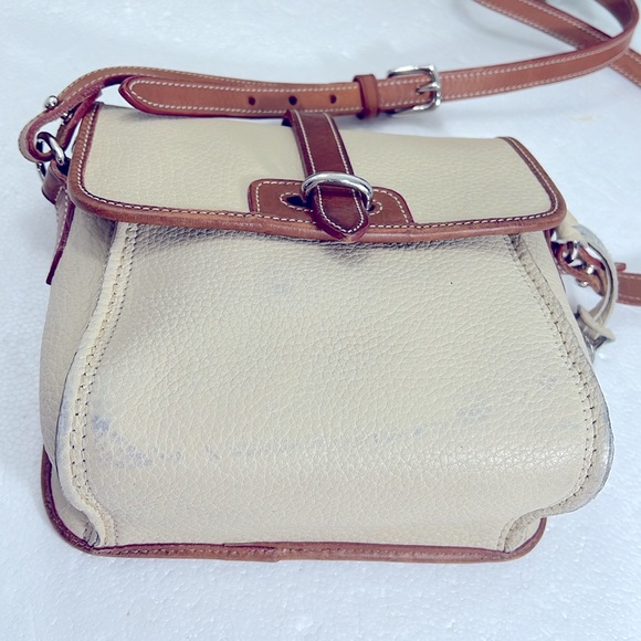 🦆 DOONEY & BOURKE AWL EAST WEST SMALL FLAP VINTAGE CREAM BRITISH TAN CROSSBODY - Picture 6 of 14